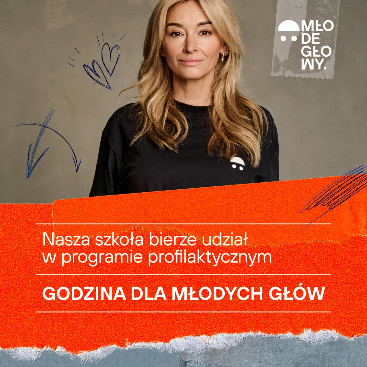 Plakat programu profilaktycznego "Godzina dla MŁODYCH GŁÓW" 