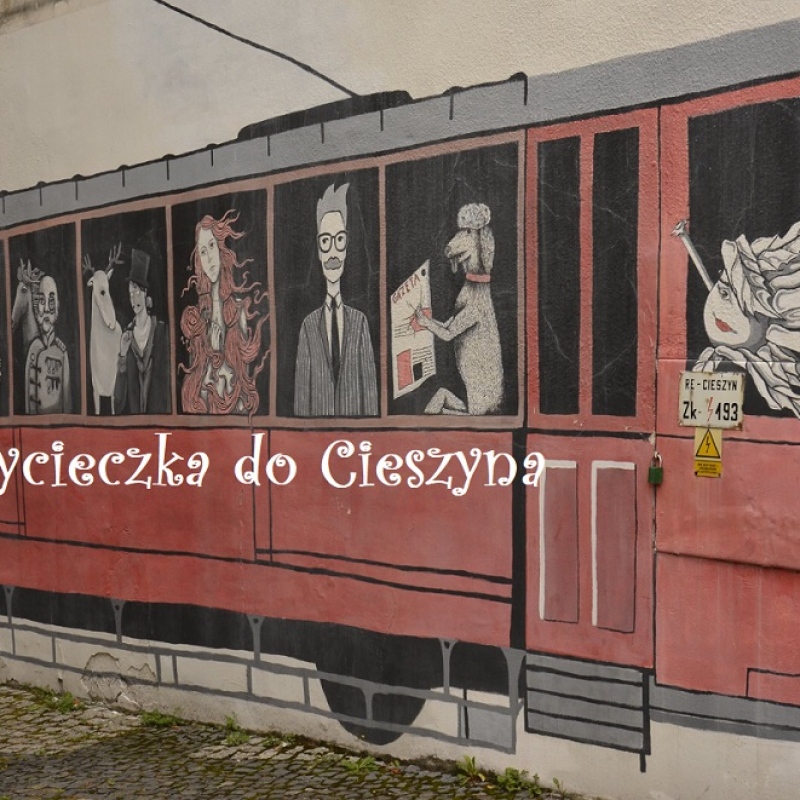 mural cieszyńskiego tramwaju