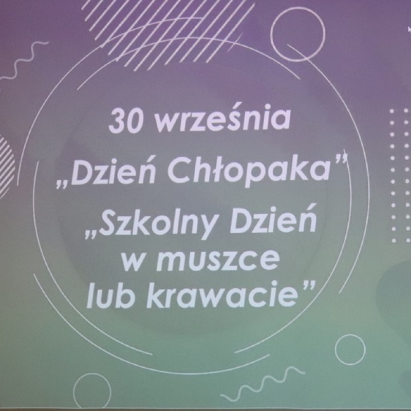 Slajd z napisami dzień chłopaka, dzień w muszce lub krawacie