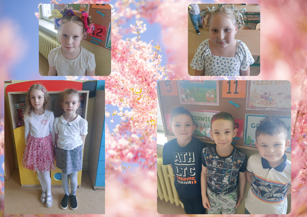 Klasa 1b dzień ciekawych fryzur i w spódnicach